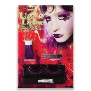  Purple and Black Glitter Lips and Lashes Kit Health 