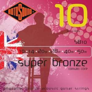  Rotosound SB10 Super Bronze Acoustic Guitar Strings (10 14 