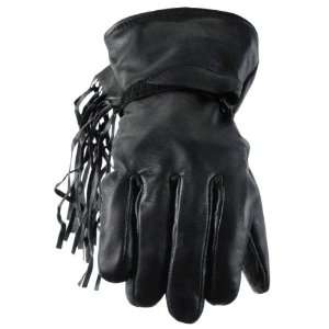   Gloves   Mens Motorcycle Leather Gloves with Fringes & Lined GL2070