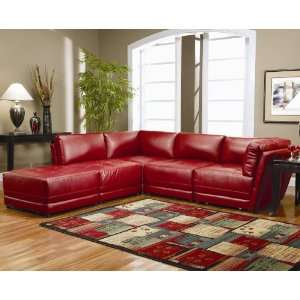     Laurentides Collection Red Finish sofa and Ottoman