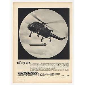 1963 Royal Navy Westland Wasp Helicopter Photo Print Ad  