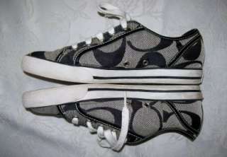 Coach Dalia II Black Signature Sneaker Tennis Shoes Size 7B Womens 