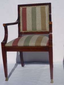 Pair of mahogany English Regency arm chairs, circa 1900  