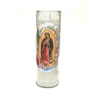 Our Lady of Guadalupe Candle   Veladora Virgen de Guadalupe White