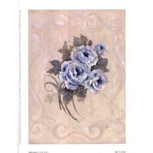  Peggy Abrams Roses Azure 6.00 x 8.00 Poster Print