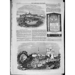  1857 Castle Neufchatel Rhodes Explosion Sketches
