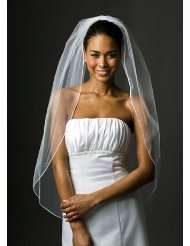 Davids Bridal Bridal Fingertip One tier Veil with Corded Edge Style 