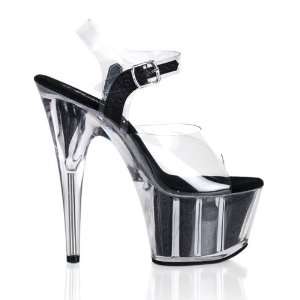  Pleaser Adore 708G 6.5 Inch Glitter Filled Ankle Strap 