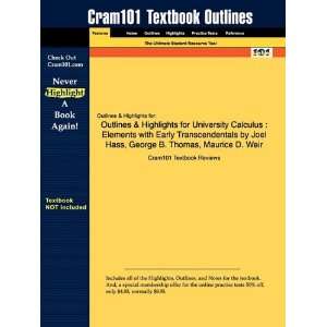  Studyguide for University Calculus Elements with Early 