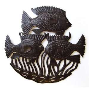  Triple Fish Metal Wall Sculpture