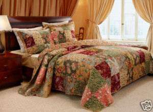 Beautiful Antique Chic Bedspread Quilt Set Rustic Queen  