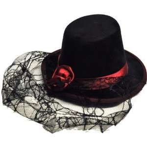  Red Little Gothic Victorian Top Hat 