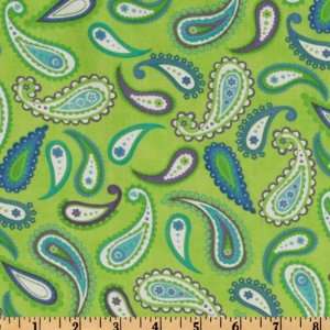  44 Wide Moda Amelia Paisley Glowing Green Fabric By The 