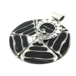  Pendant silver Sagesse pearly black. Jewelry