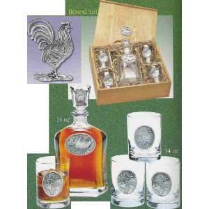  Rooster Capitol Glass Decanter Boxed Set