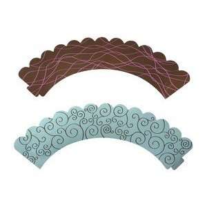   Cupcake Wraps Brown with pink lines/Blue with brown swirls Kitchen