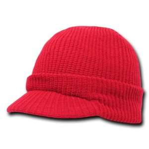  by Decky RED Plain Crocheted Short GI Jeep Caps CAP CAPS 
