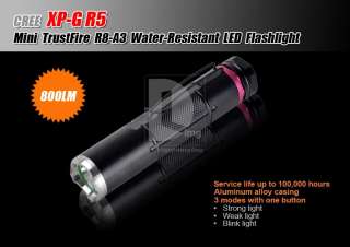 TrustFire CREE XP G R5 800Lumens R8 A3 Waterproof LED Flashlight Torch 