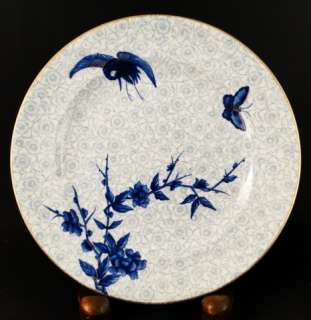 Set 6 Antique 19C. Royal Worcester Chinoiserie Porcelain Asian Bird 