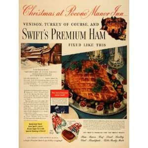  1940 Ad Pocono Manor Inn Pennsylvania Swift Premium Ham 