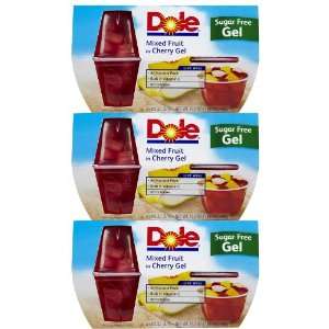 Dole Mixed Fruit in Cherry Gel Sugar Free 4.3 Oz   6 Pack  
