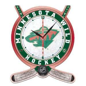  NHL Minnesota Wild High Definition Clock   Hockey Stick 