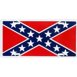  Confederate Battle Flag License Plate Tag 