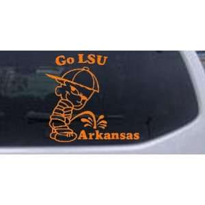Go LSU Pee On Arkansas Car Window Wall Laptop Decal Sticker    Orange 