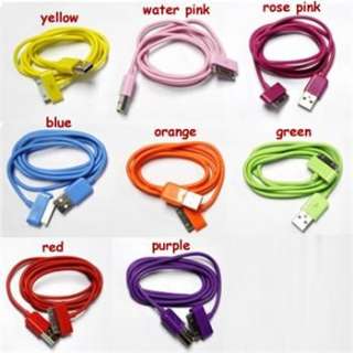 Colorful USB Data Sync Cable Charger for iPod i Phone 4 4S i Pad 