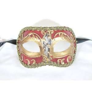    Red Colombina Commedia Venetian Masquerade Mask