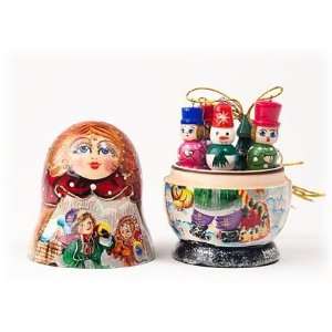   Matryoshka with Ornaments Russian Wood Nesting Doll