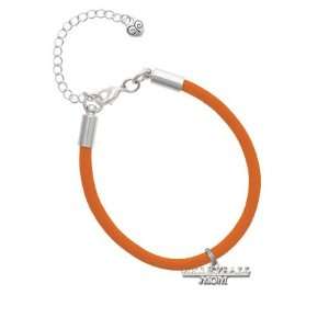   Mom Silver Charm on an Orange Malibu Charm Bracelet Jewelry