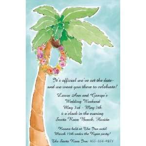  Palm Tree With Lei Invitations