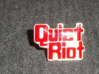 Quiet Riot Metal Enamel Concert Tour Hat Pin Badge 80s  