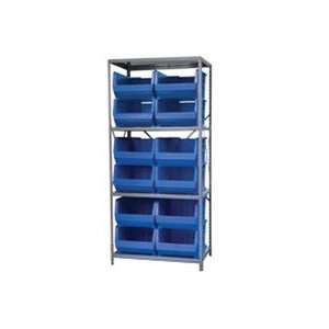   , 24“ Steel Shelving with 30288 Bins, Red