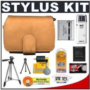  Olympus Stylus Premium Camel Leather Case with LI 50B 
