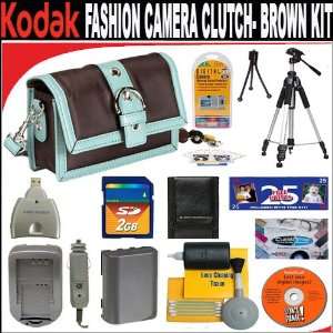  Kodak Fashion Camera Clutch  Aqua/ Brown(8638736) + Deluxe 