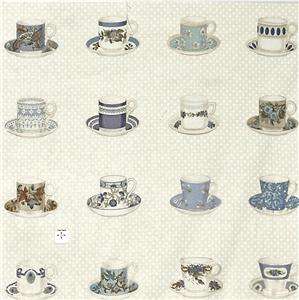 Lakehouse Delectables Collection Cotton Fabric Teacups Holly Halderman 