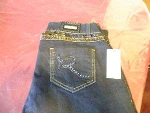 Ladies Faux Leather Detail Roca Wear Jeans NWT sz 14 20  