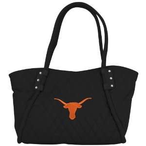 Texas Longhorns Black Team Logo Large Quilted Purse 