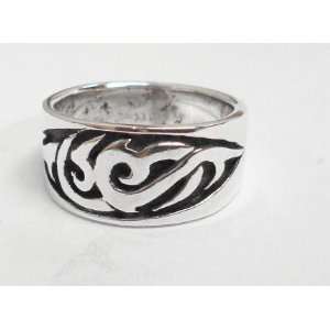  Abstract Curves Design Silver Ring (Size 8) Everything 