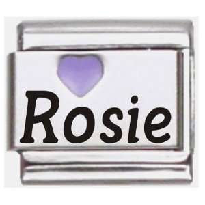  Rosie Purple Heart Laser Name Italian Charm Link Jewelry