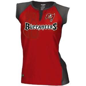   Bay Buccaneers Womens Two Toned Split Neck T Shirt