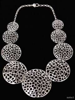 New ROBERT LEE MORRIS Lace Disk Graduated Necklace 20  