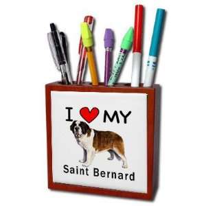  I Love My Saint Bernard Pencil Holder Desk Accessory 
