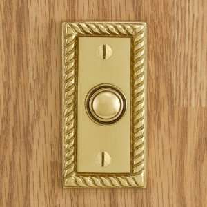  Roped Rectangular Doorbell   Polished & Lacquered Brass 