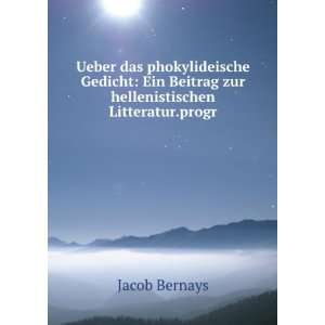   Beitrag zur hellenistischen Litteratur.progr. Jacob Bernays Books