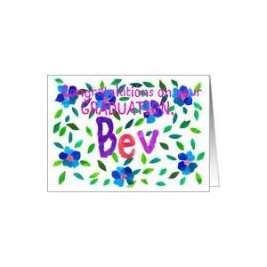 Bev Graduation Congratulations, Colorful Flowers Card 