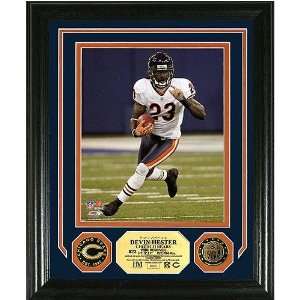 Devin Hester Gold Coin Photo Mint With Two 24Kt Gold Coins