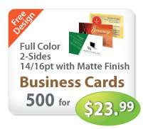 500 Business Cards UV 2 sided & Free Custom Design  